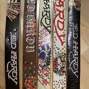 Ed Hardy- Bundle-5 Belts-Size M-L